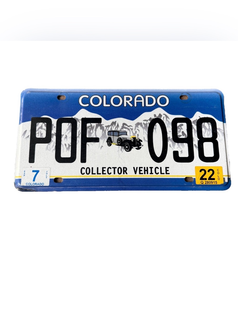 Colorado License Plate Collectors Series POF098 Man Cave Blue White Bar Decor